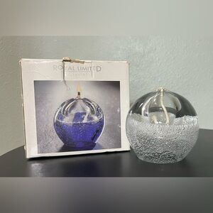 Vintage New in Box Royal Limited Crystal Oil Lamp Complete Set Home Decor